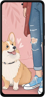 Силіконовий чехол Корги 3 для Xiaomi Redmi Note 14 4G - 6707u-3903 изображение 
