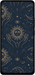 Силіконовий чехол Celestial Harmony: Sun & Moon Gold Mystic Pattern для Xiaomi Redmi Note 14 4G - 6778u-3903 изображение 