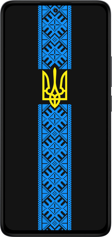 Силіконовий чехол Тризуб в вишиванці для Xiaomi Redmi Note 14 4G - 1158u-3903 изображение 