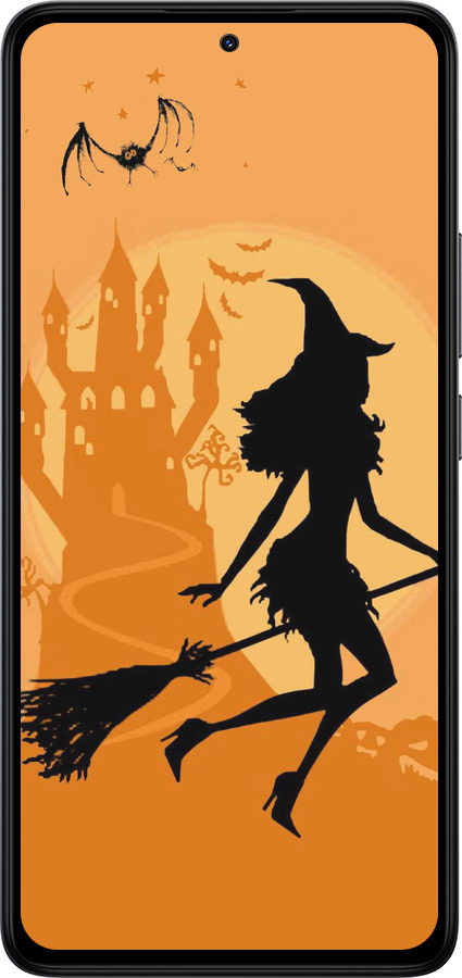 Силиконовый чехол Ведьма на метле для Xiaomi Redmi Note 14 4G - 1184u-3903 изображение 