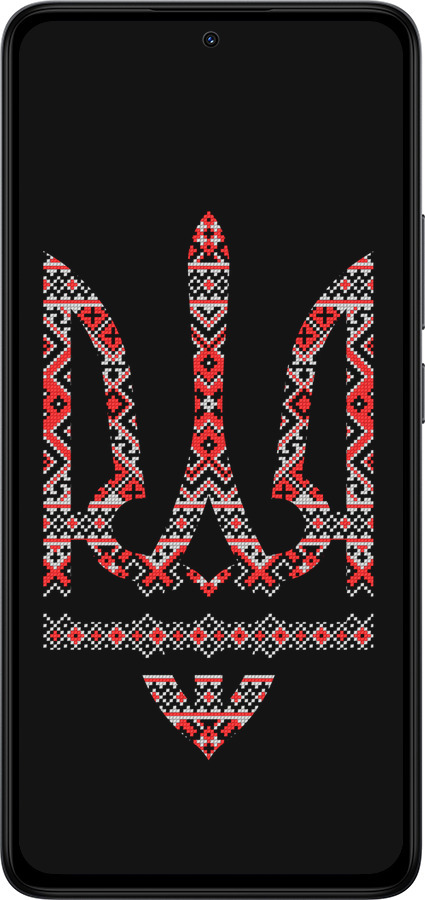 Силиконовый чехол Герб - вышиванка на черном фоне для Xiaomi Redmi Note 14 4G - 1196u-3903 изображение 