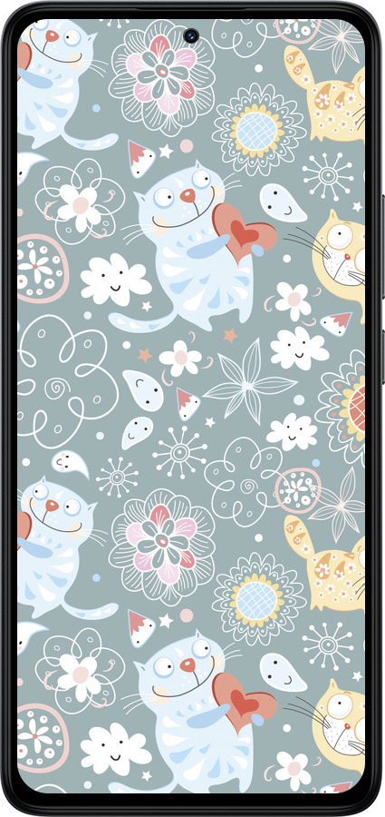 Силиконовый чехол Котята v3 для Xiaomi Redmi Note 14 4G - 1223u-3903 изображение 