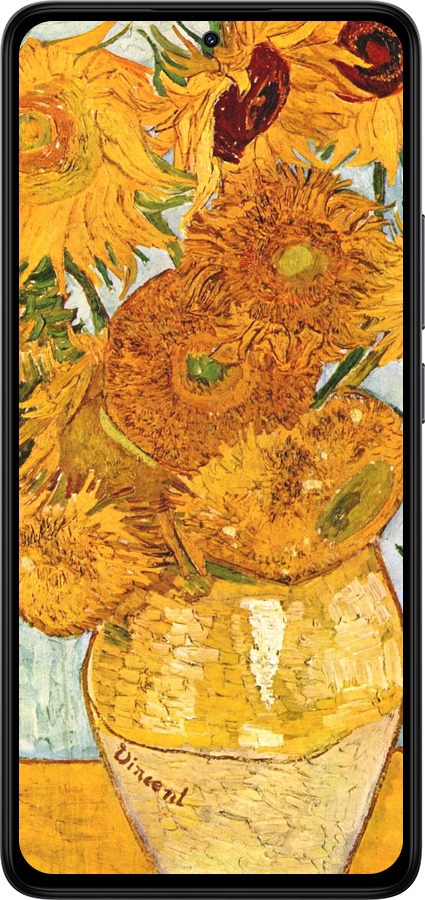 Силиконовый чехол Винсент Ван Гог. Подсолнухи для Xiaomi Redmi Note 14 4G - 162u-3903 изображение 