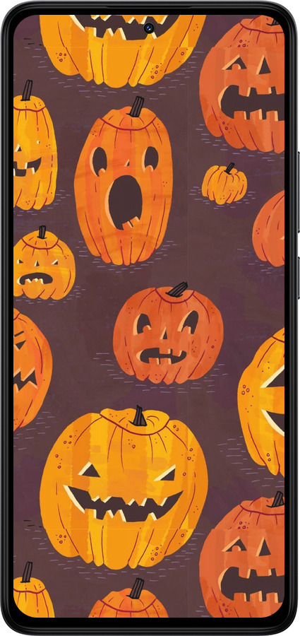 Силіконовий чехол Гарбузи на Хелловін для Xiaomi Redmi Note 14 4G - 233u-3903 изображение 