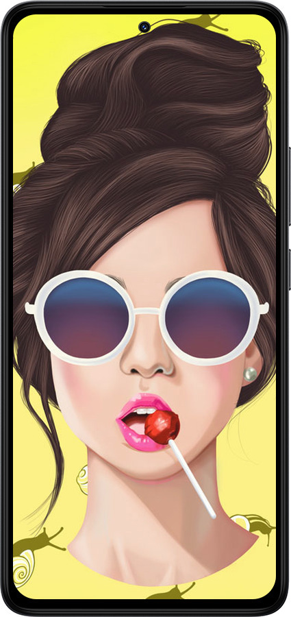 Силиконовый чехол Девушка с чупа-чупсом для Xiaomi Redmi Note 14 4G - 3979u-3903 изображение 