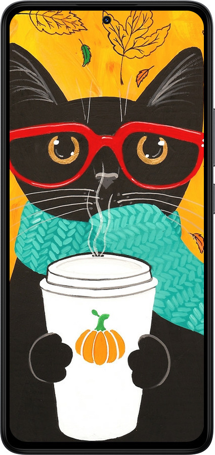 Силиконовый чехол Осенний кот для Xiaomi Redmi Note 14 4G - 4026u-3903 изображение 