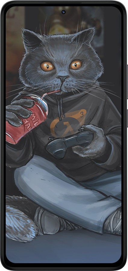 Силиконовый чехол gamer cat для Xiaomi Redmi Note 14 4G - 4140u-3903 изображение 