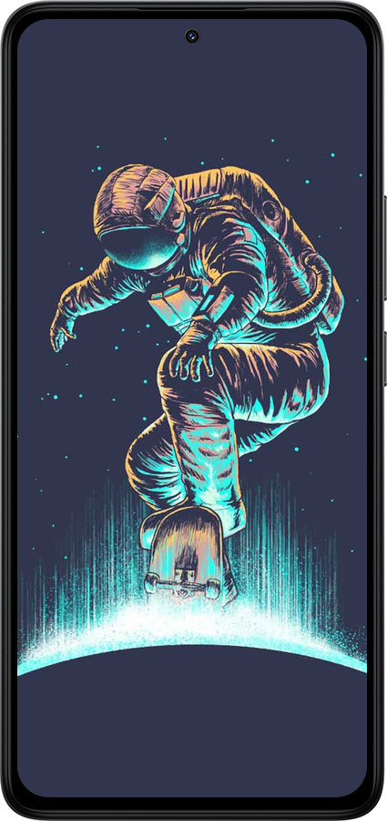 Силиконовый чехол Космонавт на скейтборде для Xiaomi Redmi Note 14 4G - 4145u-3903 изображение 
