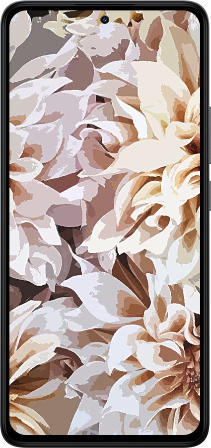 Силиконовый чехол пионы акварелью для Xiaomi Redmi Note 14 4G - 4376u-3903 изображение 