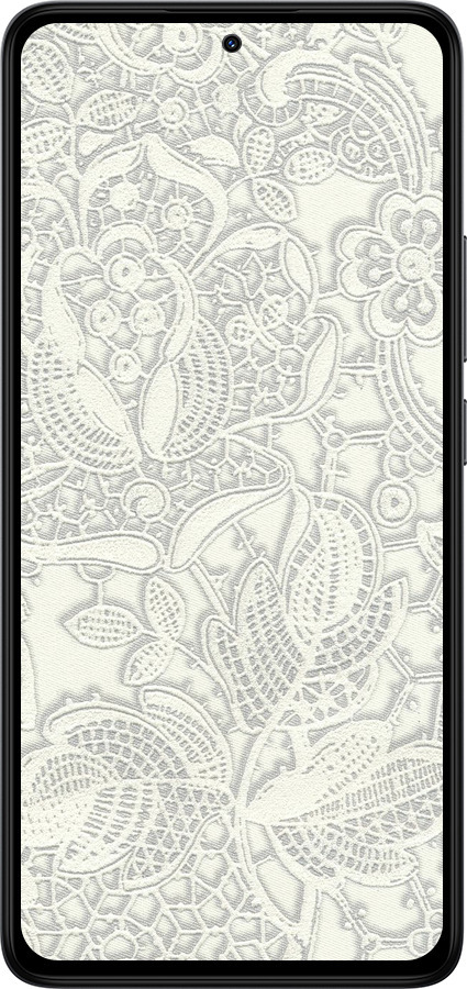 Силиконовый чехол Белое кружево для Xiaomi Redmi Note 14 4G - 4383u-3903 изображение 