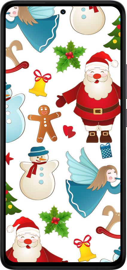 Силиконовый чехол Новогодний 1 для Xiaomi Redmi Note 14 4G - 4614u-3903 изображение 