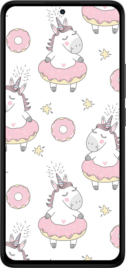 Силиконовый чехол Единорожки для Xiaomi Redmi Note 14 4G - 4659u-3903 изображение 