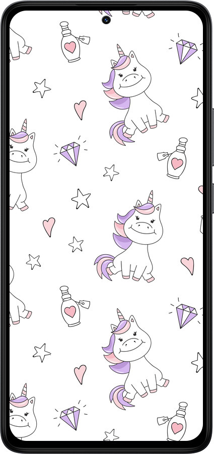 Силіконовий чехол Єдиноріжка v2 для Xiaomi Redmi Note 14 4G - 4703u-3903 изображение 