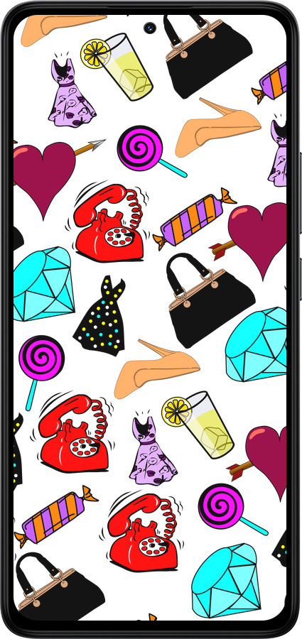Силиконовый чехол stickers для Xiaomi Redmi Note 14 4G - 4757u-3903 изображение 