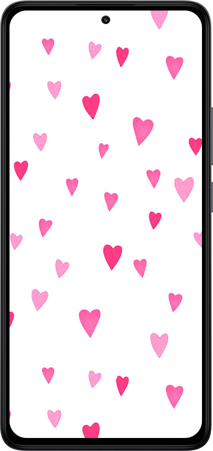 Силиконовый чехол Сердечки 2 для Xiaomi Redmi Note 14 4G - 4763u-3903 изображение 