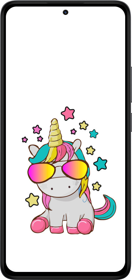 Силиконовый чехол Единорог в очках для Xiaomi Redmi Note 14 4G - 4879u-3903 изображение 