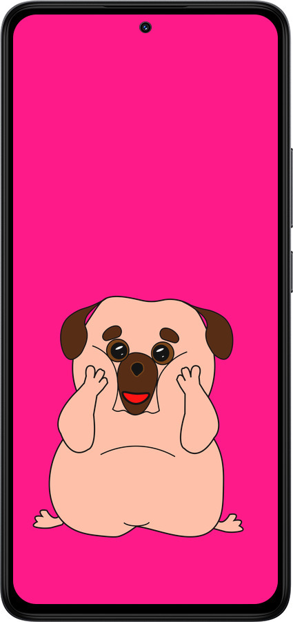 Силіконовий чехол Веселий мопс для Xiaomi Redmi Note 14 4G - 4908u-3903 изображение 