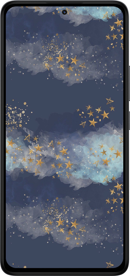 Силіконовий чехол Ніч золоті зірки для Xiaomi Redmi Note 14 4G - 5421u-3903 изображение 