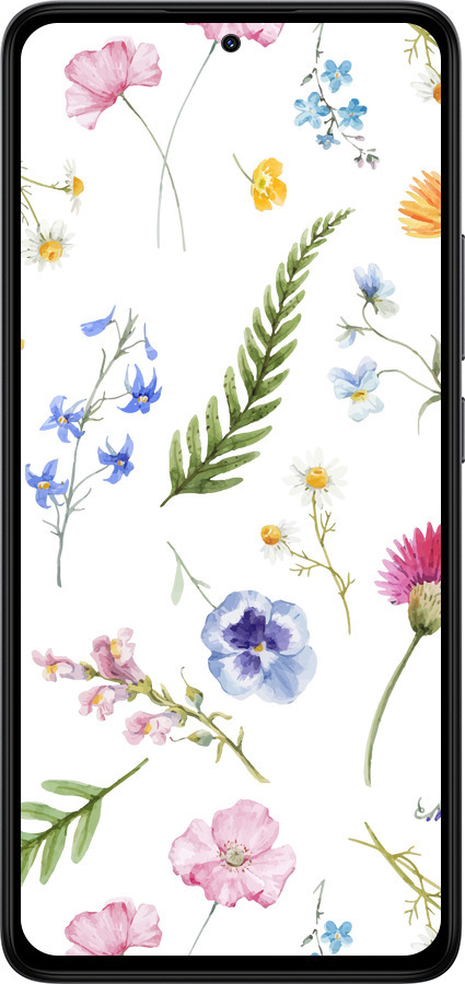 Силіконовий чехол Квітковий фон v2 для Xiaomi Redmi Note 14 4G - 5472u-3903 изображение 