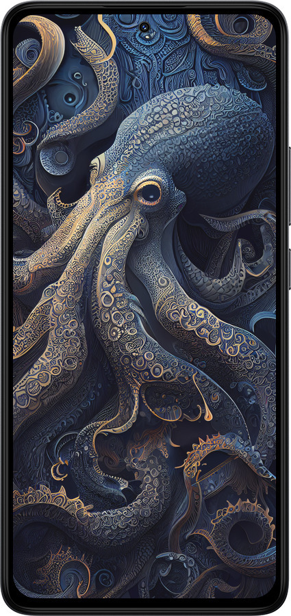 Силиконовый чехол Осьминог для Xiaomi Redmi Note 14 4G - 5551u-3903 изображение 