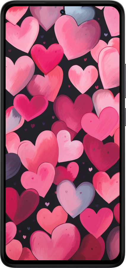 Силиконовый чехол Сердечки 4 для Xiaomi Redmi Note 14 4G - 5662u-3903 изображение 