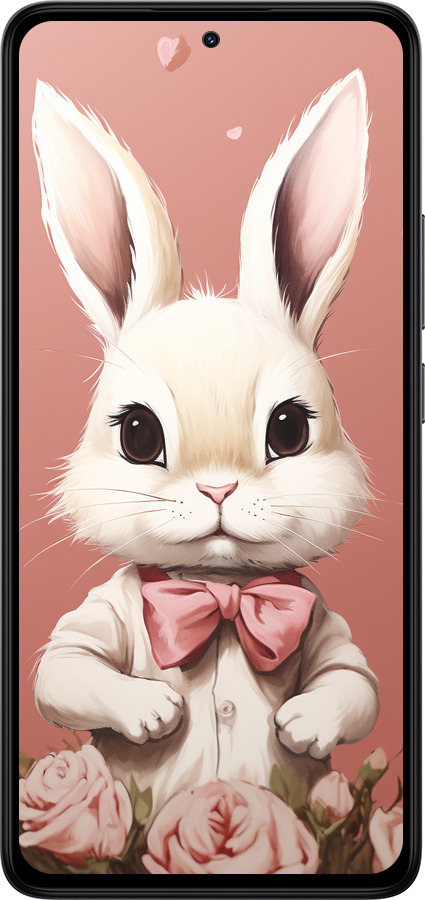 Силіконовий чехол Зайчик для Xiaomi Redmi Note 14 4G - 5669u-3903 изображение 