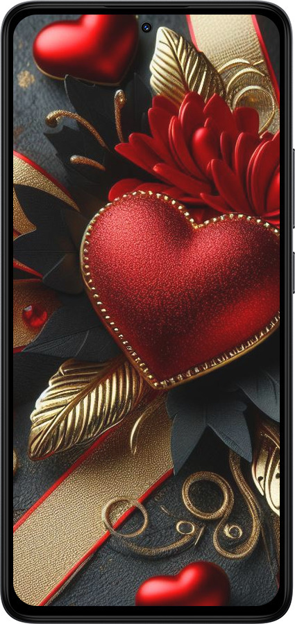 Силиконовый чехол Сердечки v2 для Xiaomi Redmi Note 14 4G - 5832u-3903 изображение 
