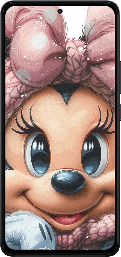 Силиконовый чехол Минни Маус с бантиком для Xiaomi Redmi Note 14 4G - 6055u-3903 изображение 