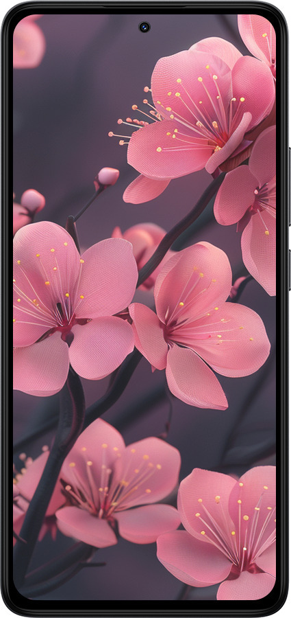 Силіконовий чехол Пурпурова сакура для Xiaomi Redmi Note 14 4G - 6075u-3903 изображение 