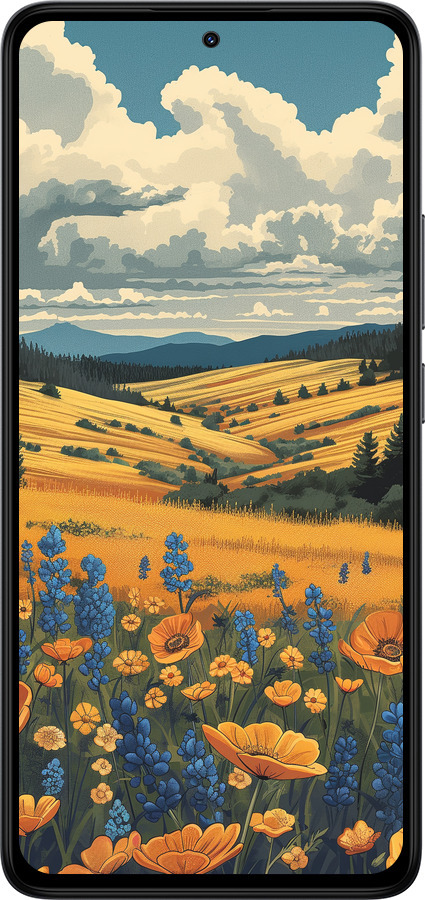Силіконовий чехол Українське поле для Xiaomi Redmi Note 14 4G - 6082u-3903 изображение 