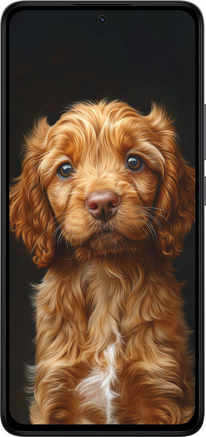 Силиконовый чехол Cocker spaniel на черном фоне для Xiaomi Redmi Note 14 4G - 6137u-3903 изображение 