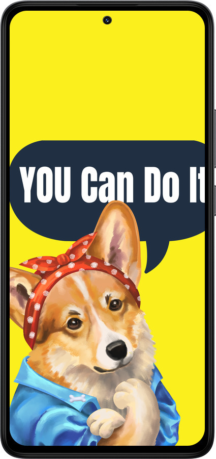 Силиконовый чехол чехол с корги You Can Do It для Xiaomi Redmi Note 14 4G - 6184u-3903 изображение 