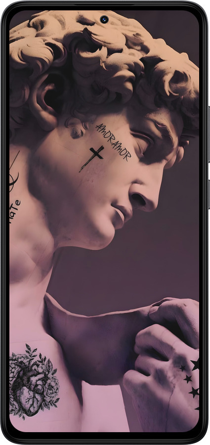 Силіконовий чехол Давид для Xiaomi Redmi Note 14 4G - 6302u-3903 изображение 