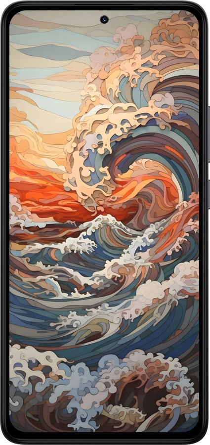 Силіконовий чехол Арт хвилі для Xiaomi Redmi Note 14 4G - 6324u-3903 изображение 