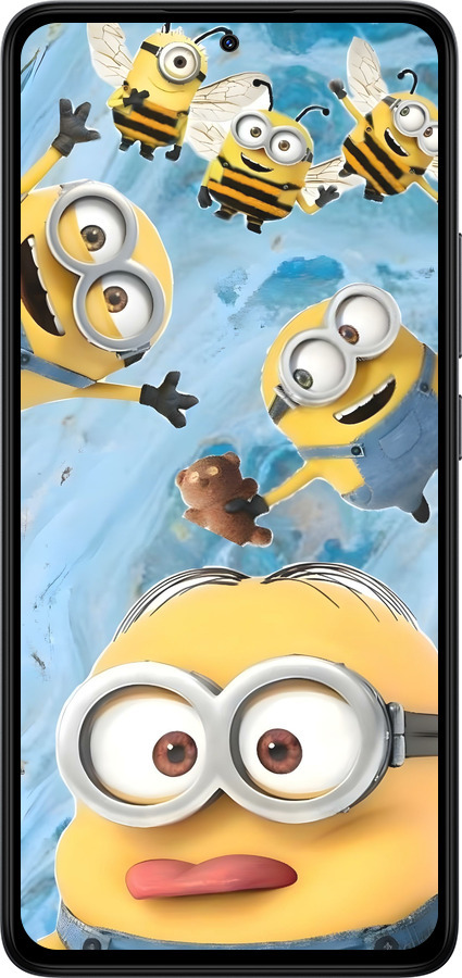 Силиконовый чехол Миньоны для Xiaomi Redmi Note 14 4G - 6386u-3903 изображение 