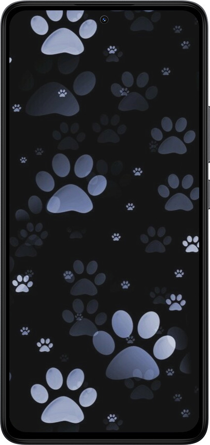 Силиконовый чехол С синими отпечатками лап для Xiaomi Redmi Note 14 4G - 6441u-3903 изображение 