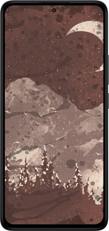 Силиконовый чехол С изображением лунного пейзажа в ночном лесу для Xiaomi Redmi Note 14 4G - 6546u-3903 изображение 
