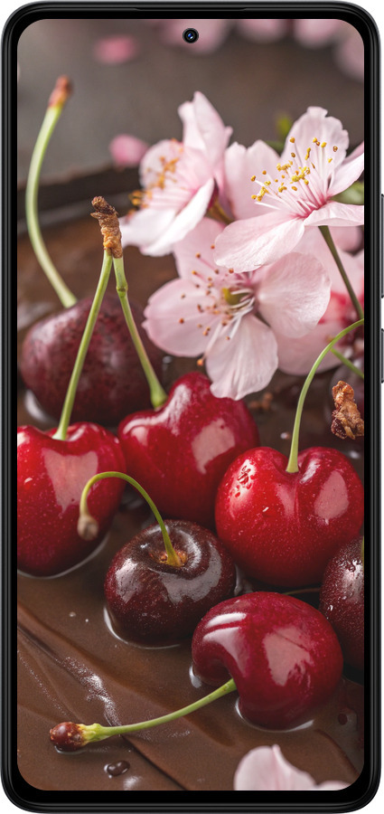 Силиконовый чехол Вишня в шоколаде для Xiaomi Redmi Note 14 4G - 6698u-3903 изображение 