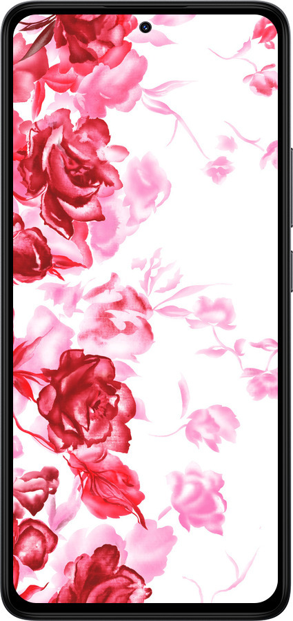 Силиконовый чехол Нарисованные розы для Xiaomi Redmi Note 14 4G - 724u-3903 изображение 