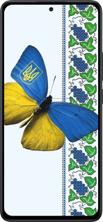 Силиконовый чехол Желто-голубая бабочка для Xiaomi Redmi Note 14 5G - 1054u-3811 изображение 