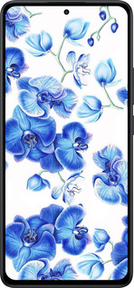 Силиконовый чехол Голубые орхидеи для Xiaomi Redmi Note 14 5G - 4406u-3811 изображение 