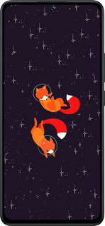 Силиконовый чехол Лисички в космосе для Xiaomi Redmi Note 14 5G - 4519u-3811 изображение 