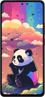 Силиконовый чехол Панда в облаках для Xiaomi Redmi Note 14 5G - 5585u-3811 изображение 