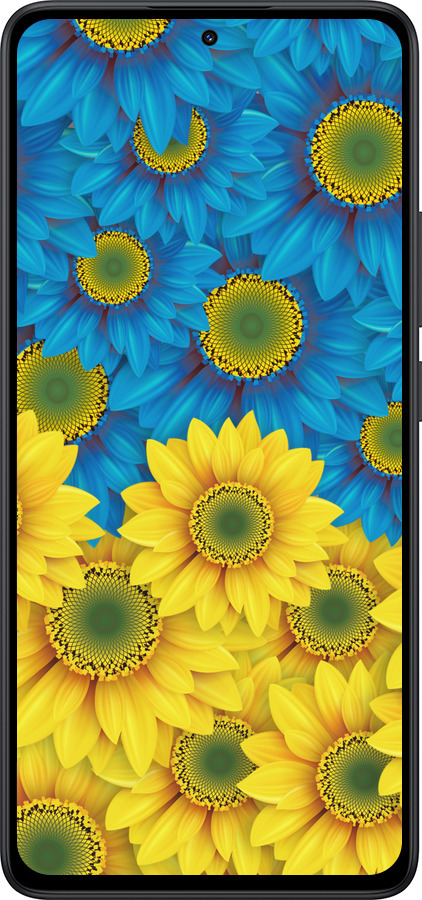 Силіконовий чехол Жовто-блакитні квіти  для Xiaomi Redmi Note 14 5G - 1048u-3811 изображение 