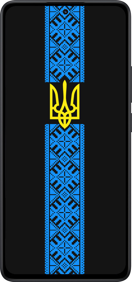 Силиконовый чехол Тризуб в вышиванке для Xiaomi Redmi Note 14 5G - 1158u-3811 изображение 