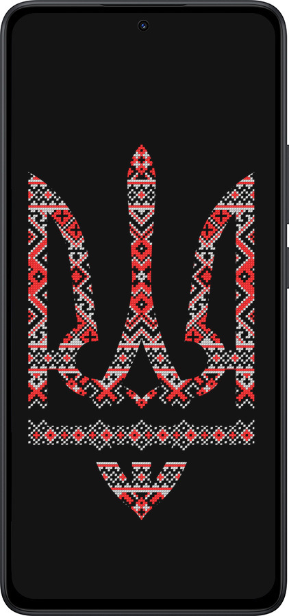 Силіконовий чехол Герб - вишиванка на чорному фоні для Xiaomi Redmi Note 14 5G - 1196u-3811 изображение 