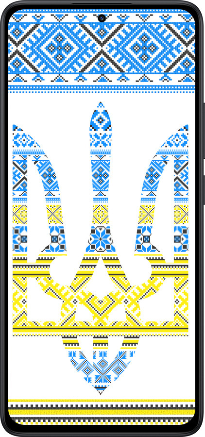 Силиконовый чехол Герб - вышиванка желто-голубая для Xiaomi Redmi Note 14 5G - 1197u-3811 изображение 