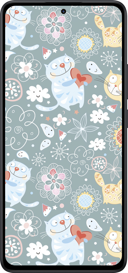 Силіконовий чехол Кошенята v3 для Xiaomi Redmi Note 14 5G - 1223u-3811 изображение 