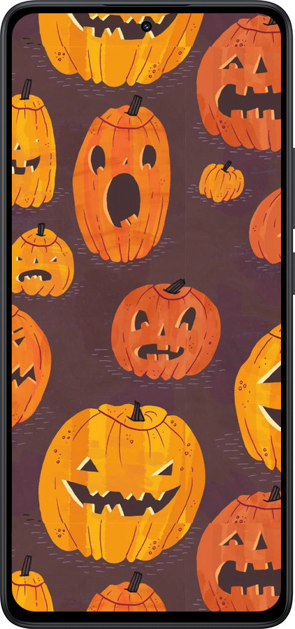 Силіконовий чехол Гарбузи на Хелловін для Xiaomi Redmi Note 14 5G - 233u-3811 изображение 