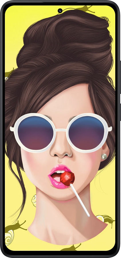 Силиконовый чехол Девушка с чупа-чупсом для Xiaomi Redmi Note 14 5G - 3979u-3811 изображение 